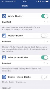 Blokr Einstellungen